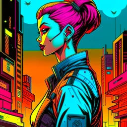 cyberpunk retro futuristic for comics