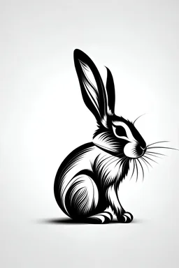Rabbit logo design, mockup, Motivation, Text, picture, pencil, detailed, high resolution, style Mockup, colored, vector lines, shadow, colored, black and White ar 2: 3