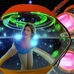 Gina Strippoli getting probed by aliens in a mothership