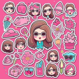 girly stickers template