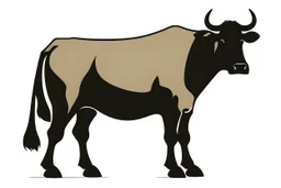 Aubrac cow clipart style simple stencil