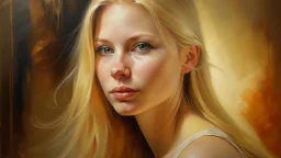 oil painting woman blondi