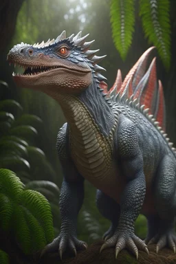 Dinosaur dragon creature , 3d 4k octane render, lifelike, photorealistic, artstation, illustration, smooth, sharp focus, ornate, intricate, complex, highly detailed, digital painting, smooth, art by tom bagshaw, akihiko yosh