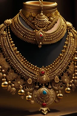 Taking elements from ancient Indian royal jewllery design a necklace with modern contemporary design which is actually wearable and shall have that ancient motifs and make it realistic with all the detailed elements