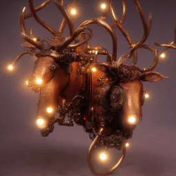 Steampunk reindeer, detail, vibrant lighting, 8K resolution, Didier Graffet, Su Jeong Ahn, Oguzhan Kar, hyper realistic