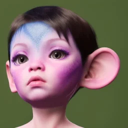 Wearing make up avatar in pandora toddler, full body, Pandora background