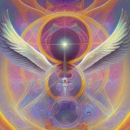 sacred geometry - subliminal angels of light love essence colourful, realistic, tones of norse mythology