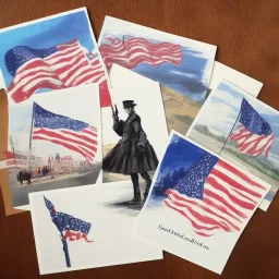 postcards with painted salutes