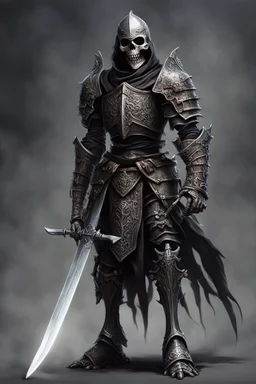 dark age armored skeleton knight with sword