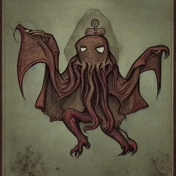 Cthulhu as a Russian Orthodox with vampire bat fangs