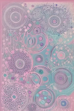 Abstract watercolor circles with Sketchy pencil outlines