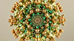 a mandelbulb 3d fractal made of metallic random color structures, pertty artistc background