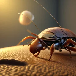 large cockroach lying on a bed on its back under the sheets, 8k resolution, high-quality, fine-detail, intricate, digital art, volumetric lighting, illustration, 3D octane render, brian froud, howard lyon, selina french, anna dittmann, annie stokes, lisa parker, greg rutowski