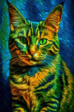Kedi portesi, Van Gogh tarzında