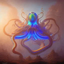 biomorphic octopus morphed with electronic wiring and mixed with lighting, Nanopunk and Biopunk with cyberpunk look,golden hour,MTG,digital painting, wonderful ambient colors, art by Jarosław Jaśnikowski mixed with Sheila Martin mixed with Fletch mixed with Frank Sun mixed with Anna Dittmann mixed with Alena Aenami.