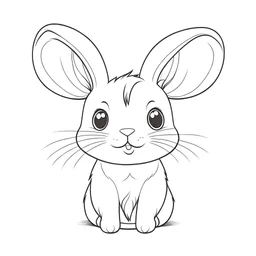 create a cute rabbit simple illustration clear and full for coloring pages