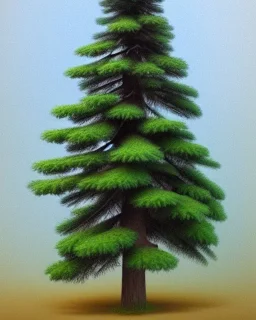 Pine tree with a hat hyperrealistic