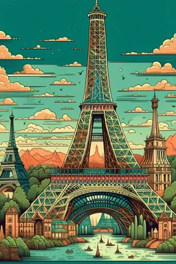 Include illustrations of iconic structures such as the Eiffel Tower,These landmarks are recognized worldwide and offer a sense of grandeur.