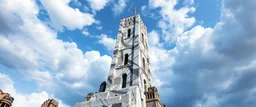 the tower tarot card disaster rendered in magnificient 4d glossy marble stones