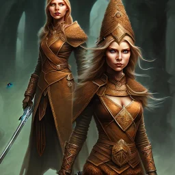 dungeons and dragons, female elf, druid, brown hair, brown eyes, full body, realistic face