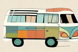 Campervan in thestyle of paul klee