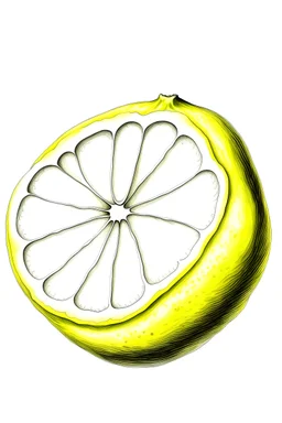 Draw half lemon , white background,,