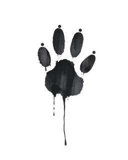 ink dog paw print