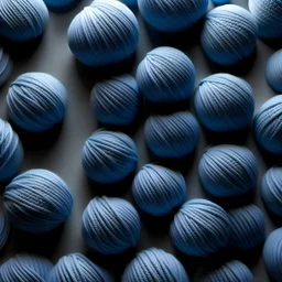beautiful minimalistic background consisting of small and large balls of gray-blue yarn, top view, pattern image, maximum quality, 8k