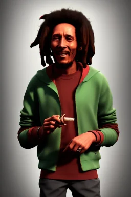 Bob Marley smoking a joint