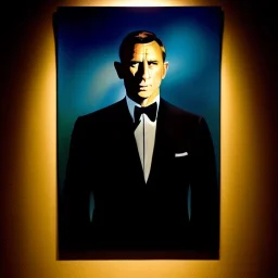 Ultra detailed fullbody Portrait in oil on canvas of James Bond, extremely detailed digital painting, extremely detailed face,crystal clear Big Glowing eyes, mystical colors ,perfectly centered image, perfect composition, rim light, beautiful lighting, 8k, stunning scene, raytracing, anatomically correct, in the style of robert e howard and Ken Kelley and Ohrai Noriyoshi and Simon Bisley and tomzj1