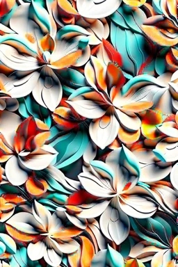 flowers floral pattern in the style of Georgia O’Keeffe 3d