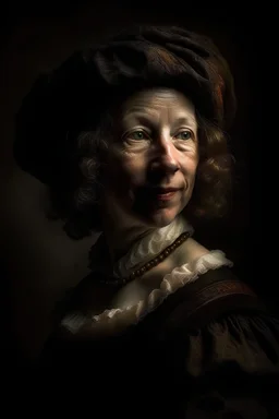 retrato estilo Rembrandt de una mujer