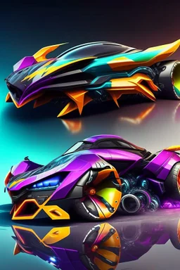 A combination of ultra-advanced car and crazy Max fighter, super sporty, with color and nano technology