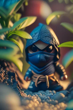 ninja kinder garden, hi detail, 4k, clear focus, depth of field, color correction, studio quality, backlight