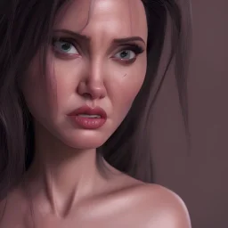 old Angelina Jolie full body by greg rutkowskiб close up film photo, unreal engine, octane render, trending on artstation, highly detailed, studio lighting, professional, professional ominous concept art, by artgerm and greg rutkowski, an intricate, elegant, highly detailed digital painting, concept art, smooth, sharp focus, illustration, in the style of simon stalenhag, wayne barlowe, and igor kieryluk.