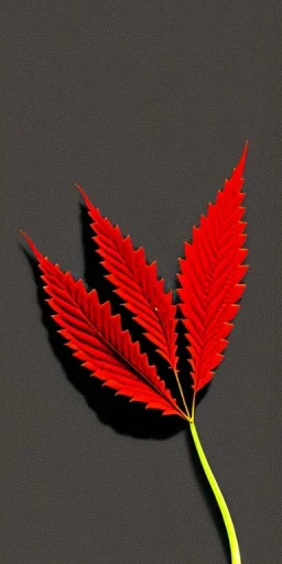 Marijuana leaf, red lighting, night, black suit