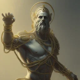 Full body Greek statue of a man in chains, future classic, unreal engine, high details in face and body, epic, , digital painting, digital illustration, extreme detail, digital art, 4k, ultra hd, hyper detailed, greg rutkowski, dan mumford, trending on artstation, hyperdetailed, neoclassicism, unreal engine