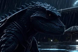 Gamera in 8k solo leveling shadow artstyle, machine them, close picture, rain, intricate details, highly detailed, high details, detailed portrait, masterpiece,ultra detailed, ultra quality