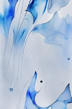 Abstract wet watercolour, grey blue