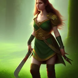 Halfling, woman, adventurer, green eyes, magic, Lilith, smooth