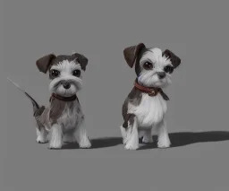 Cute salt and pepper miniature schnauzer Digital Art