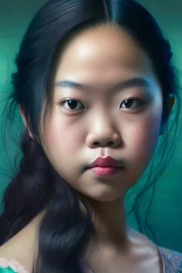 asian girl dressed like a mermaid, portrait