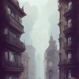 Skyline+Beaux Arts architecture+palladio+detailed facades+uphill road+trees+biopunk+Bueno Aires+turin+trieste+Chicago +Book illustration by Gediminas Pranckevičius, Jean Baptiste Monge, Brian Kesinger, Anton fadeev, Kilian Eng, strong lines, high contrast vibrant colors, highly detailed, 16k resolution, trending on behance""