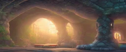 Underground cavern city of dwarves and gnomes