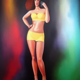 Full body portrait, painting, medium shot lady TechArtStyle