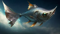 a flying metal fish of the universe