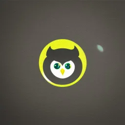 Owl + moon. Logo design minimalist. Soft colors. Simple,