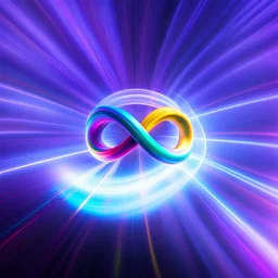 infinity symbol brightly coloured ∞ moving at warp speed, colours from infinity flowing through image with speed, DSLR with a 80mm lens, set to f/16 and a slow shutter speed of 1/15s, striking, chiaroscuro, dramatic, captivating, powerful, fantasy, beautiful, octane render, 16k post-production, artstation: award-winning: atmospheric: commanding: fantastical: clarity: ultra quality: striking: brilliance: stunning colors: amazing depth; lens: f/11, 35mm