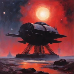 (Art by karoly ferenczy) In the outer reaches of the Orion Nebula, where the light of dying suns dyes the cosmic dust in shades of crimson, they still patrol: The vessels of the "Rusty Armada." This collection showcases the majestic, industrial behemoths of humanity in an era where function reigns supreme over aesthetics. Each piece captures the sheer mass of these metallic colossi—from the glowing red thrusters fighting the relentless gravity of alien worlds to the weathered hulls scarred by a
