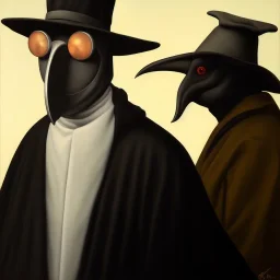 A portrait of a plague doctor, art by Rockwell Kent trending on artstation